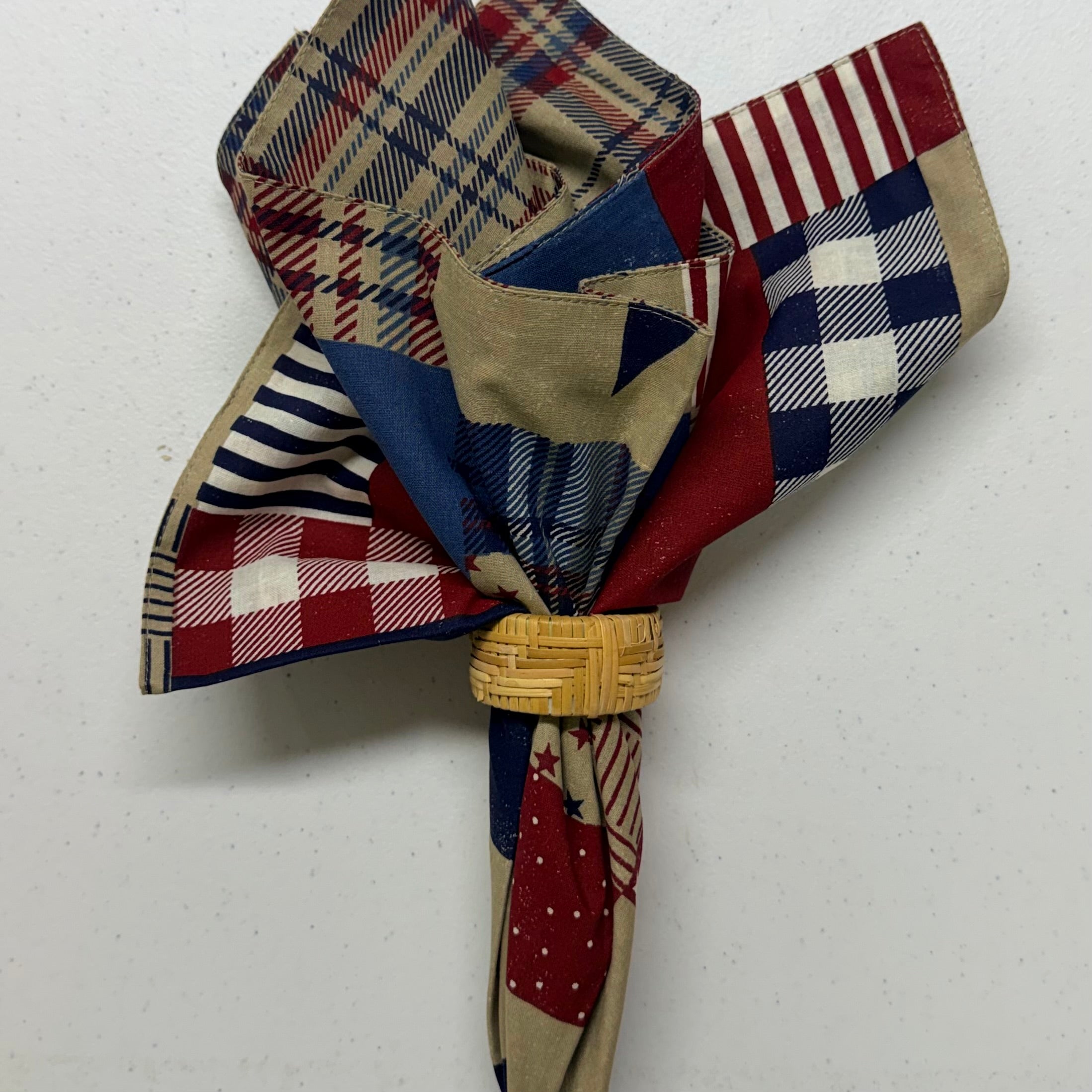 Patriotic Plaid Cloth Napkins $28