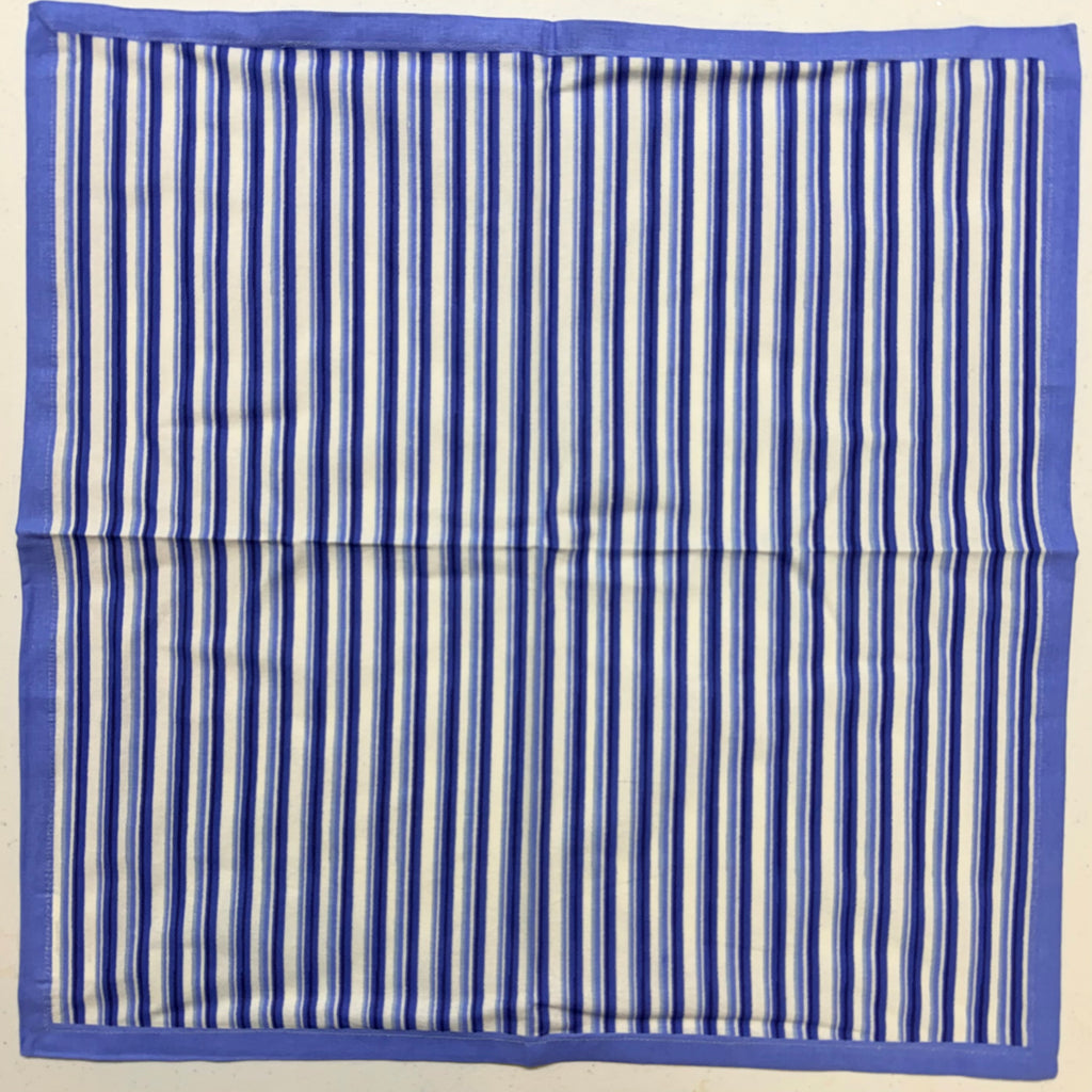 Blue Geo Stripe Cloth Napkins $28