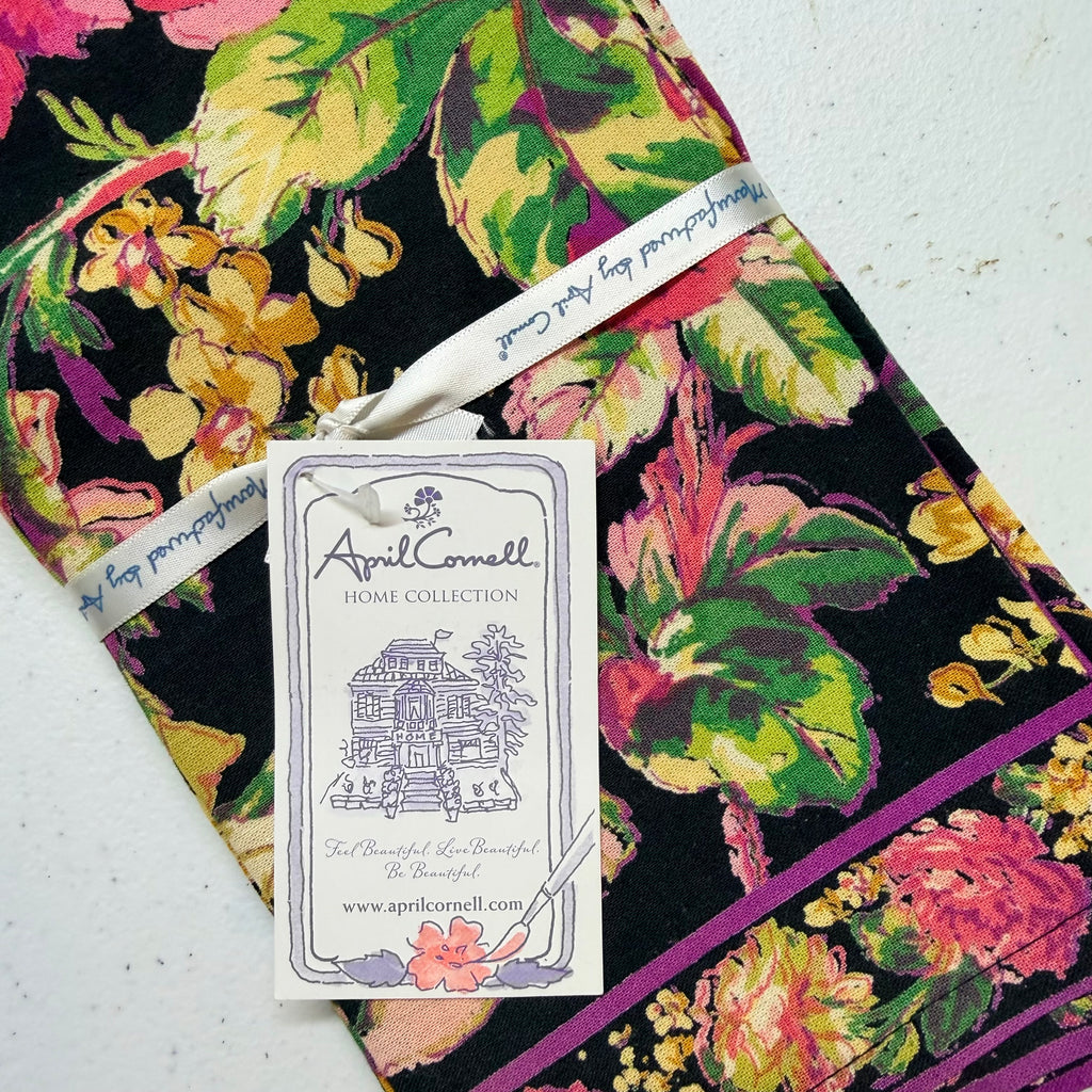 Black & Pink Rose Cloth Napkins $29