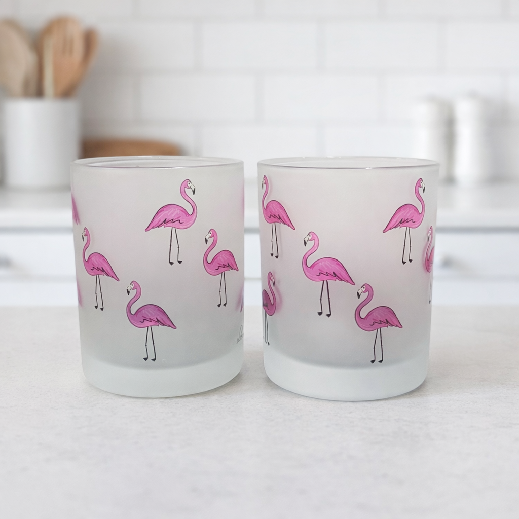 Frosted Flamingo Cocktail Glass Set of 2 $25