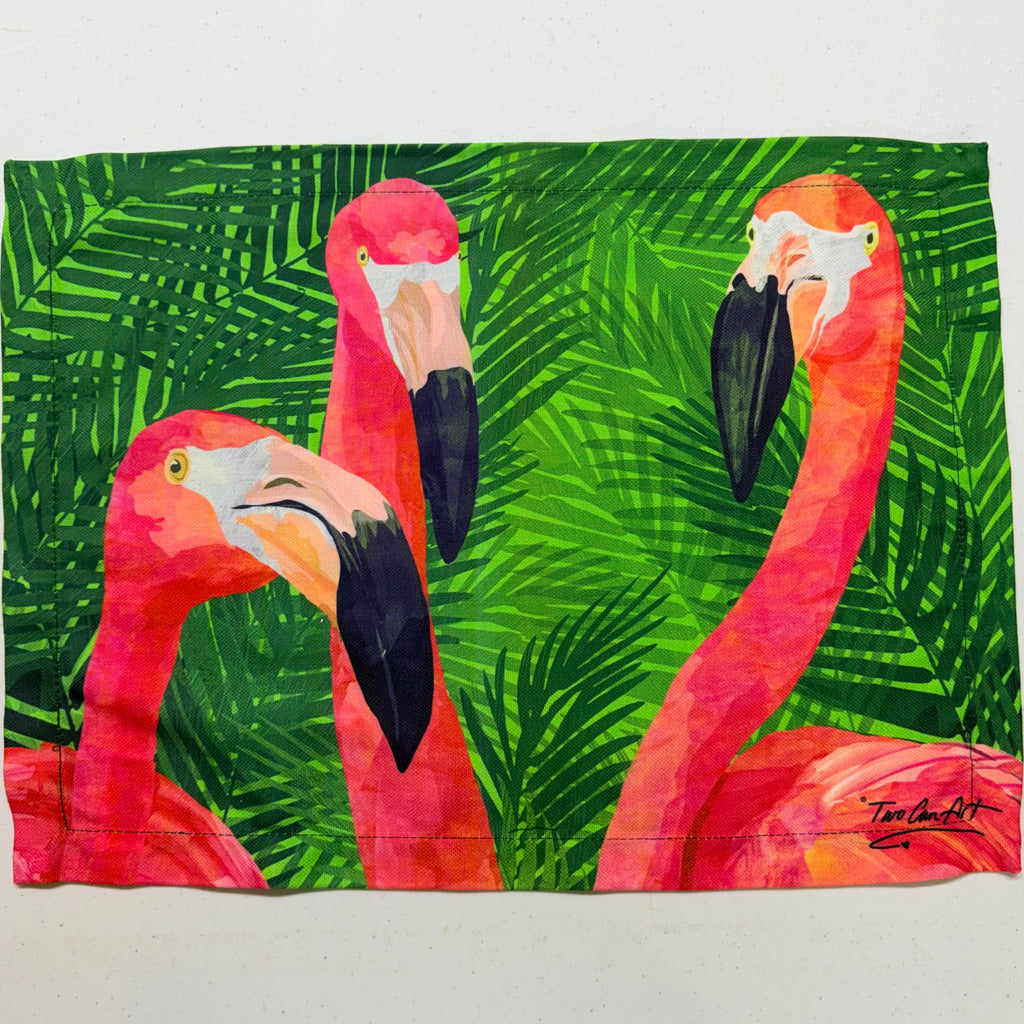 Coastal Pink Flamingos Placemats $36