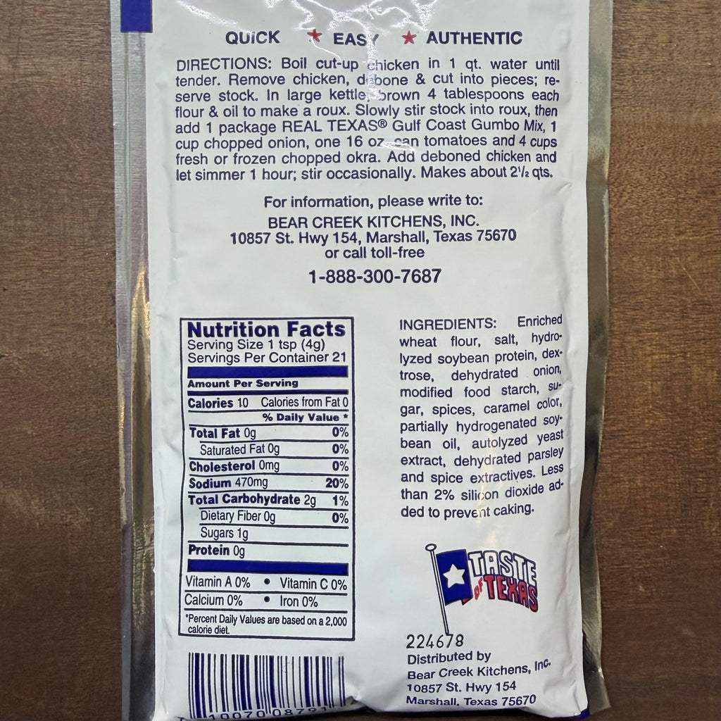 Real Texas Gumbo Seasoning Mix $5