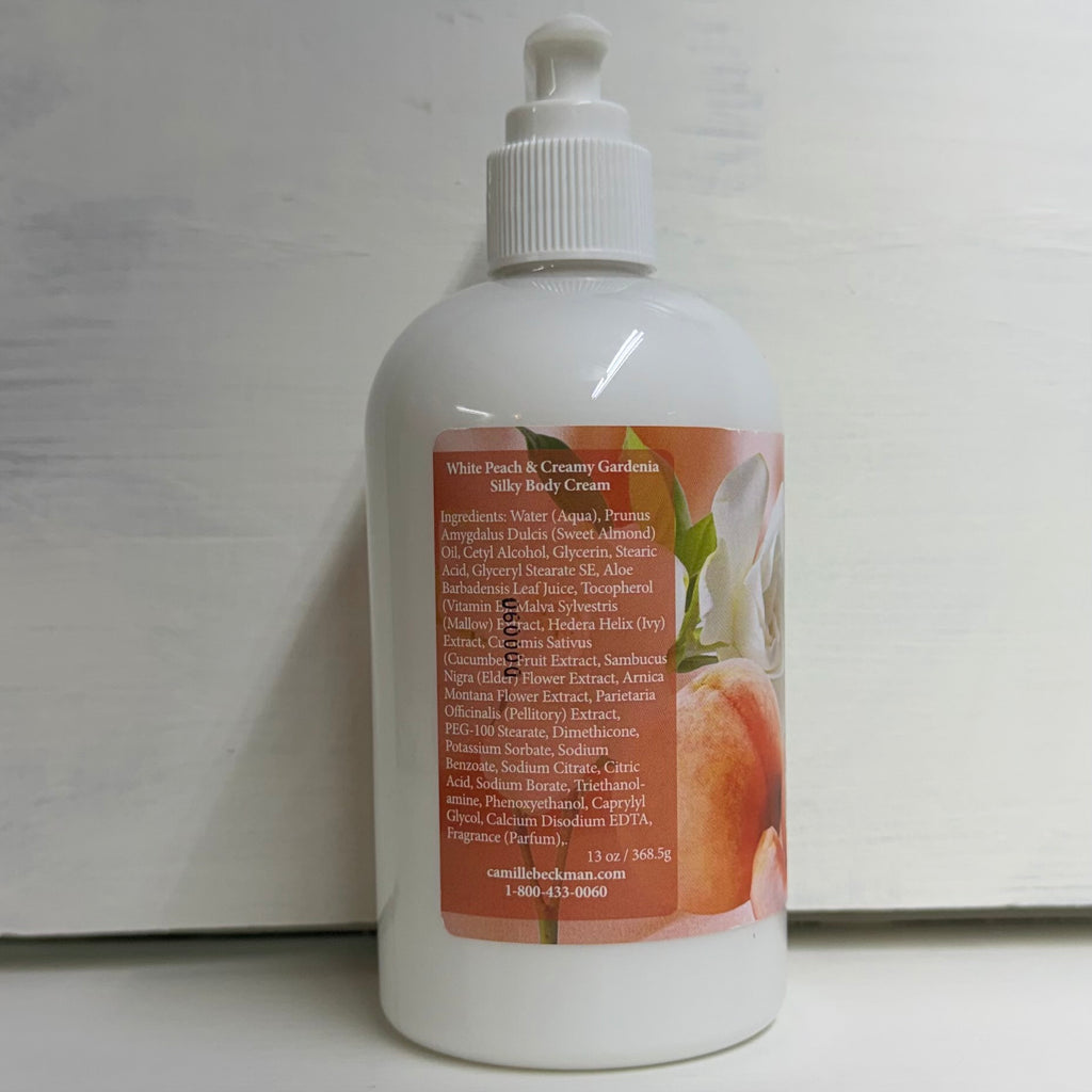 Camille Beckman Peach & Gardenia Silky Body Cream $18
