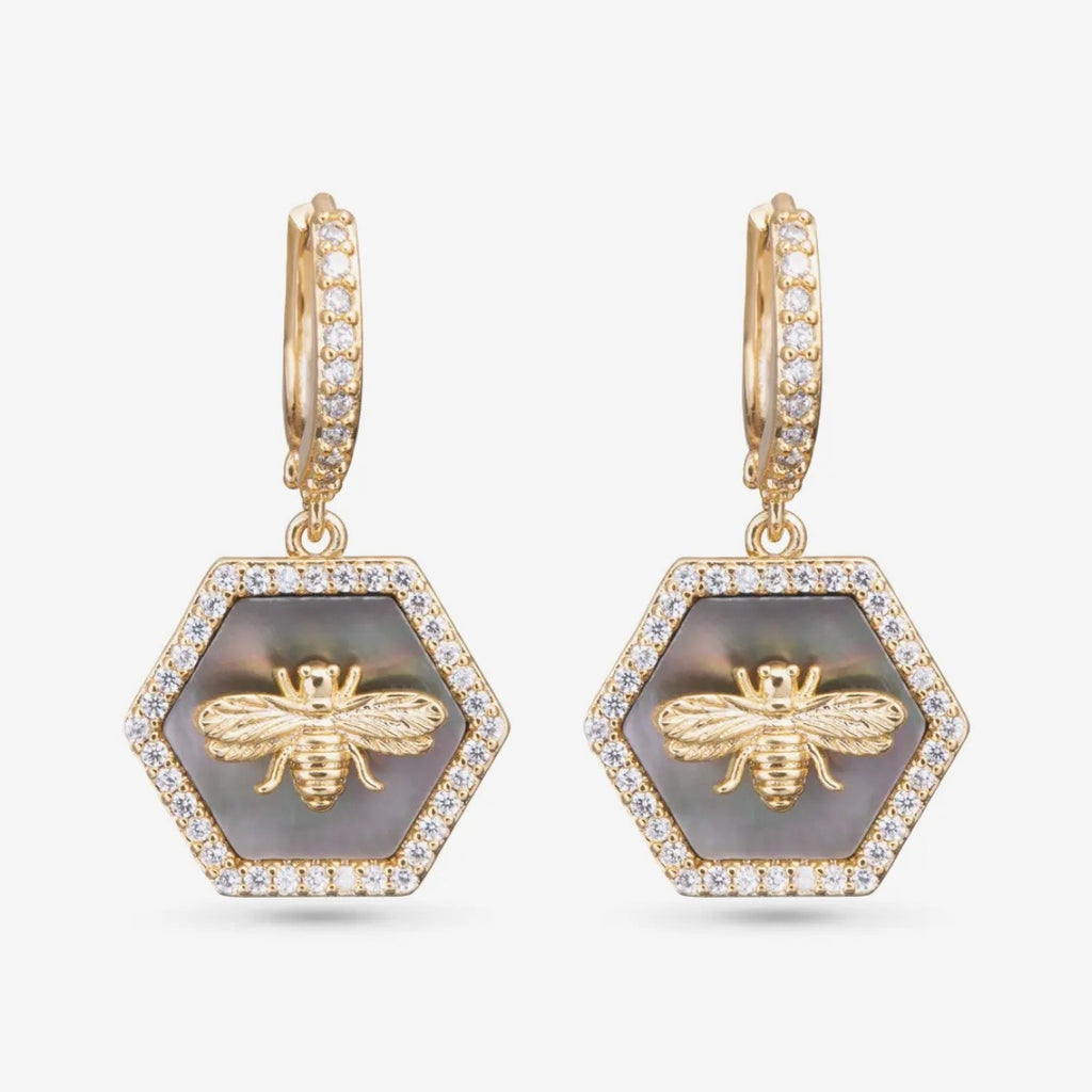 Bee & Mother of Pearl Earrings $22