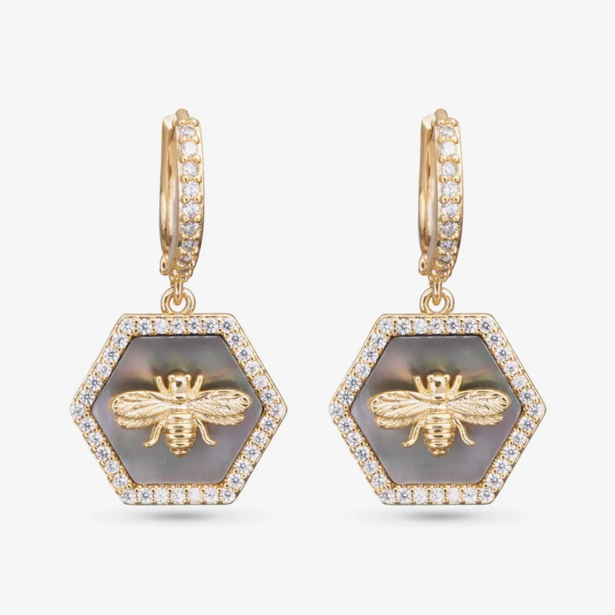 Bee & Mother of Pearl Earrings $22