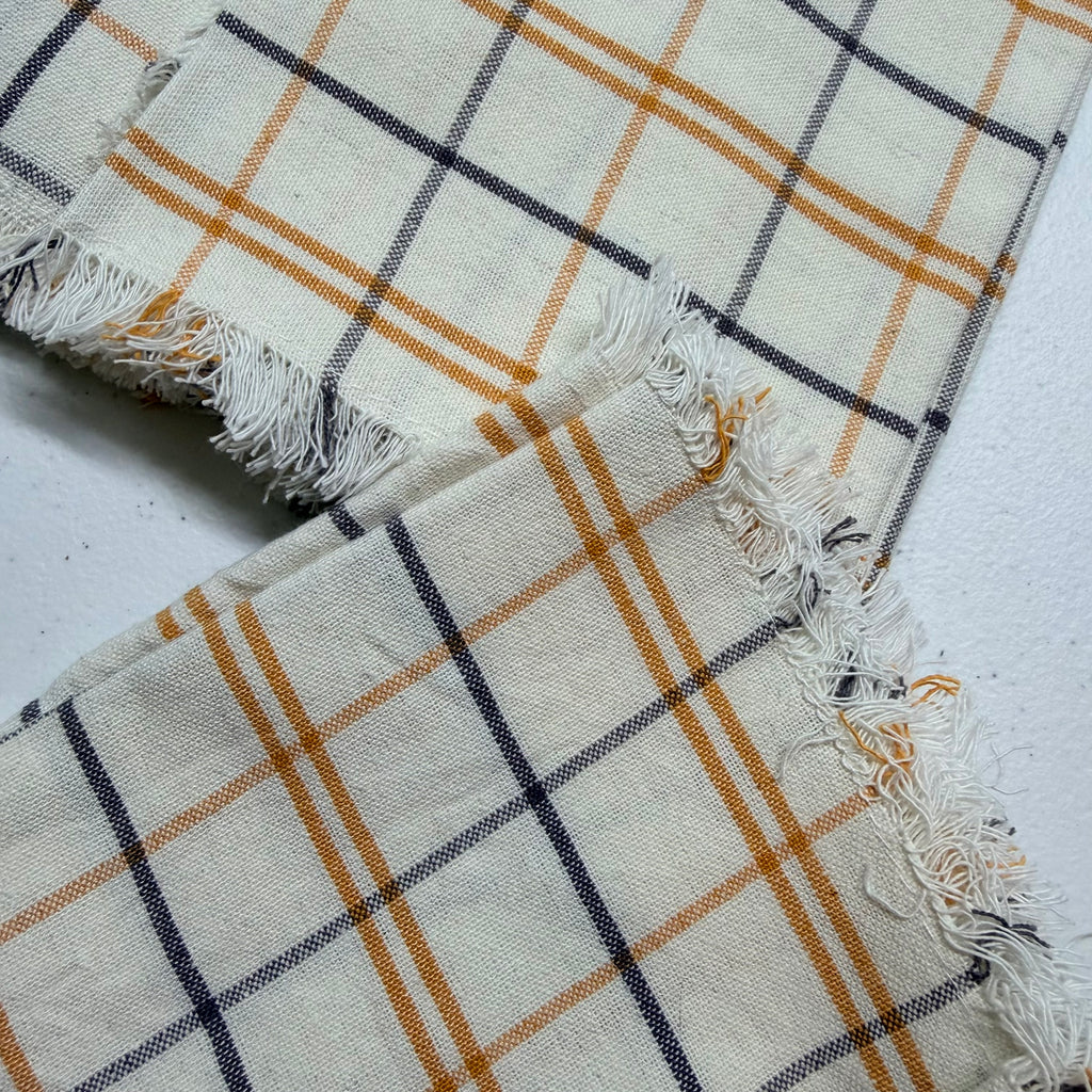 Orange & Gray Skinny Plaid Cloth Napkins $24