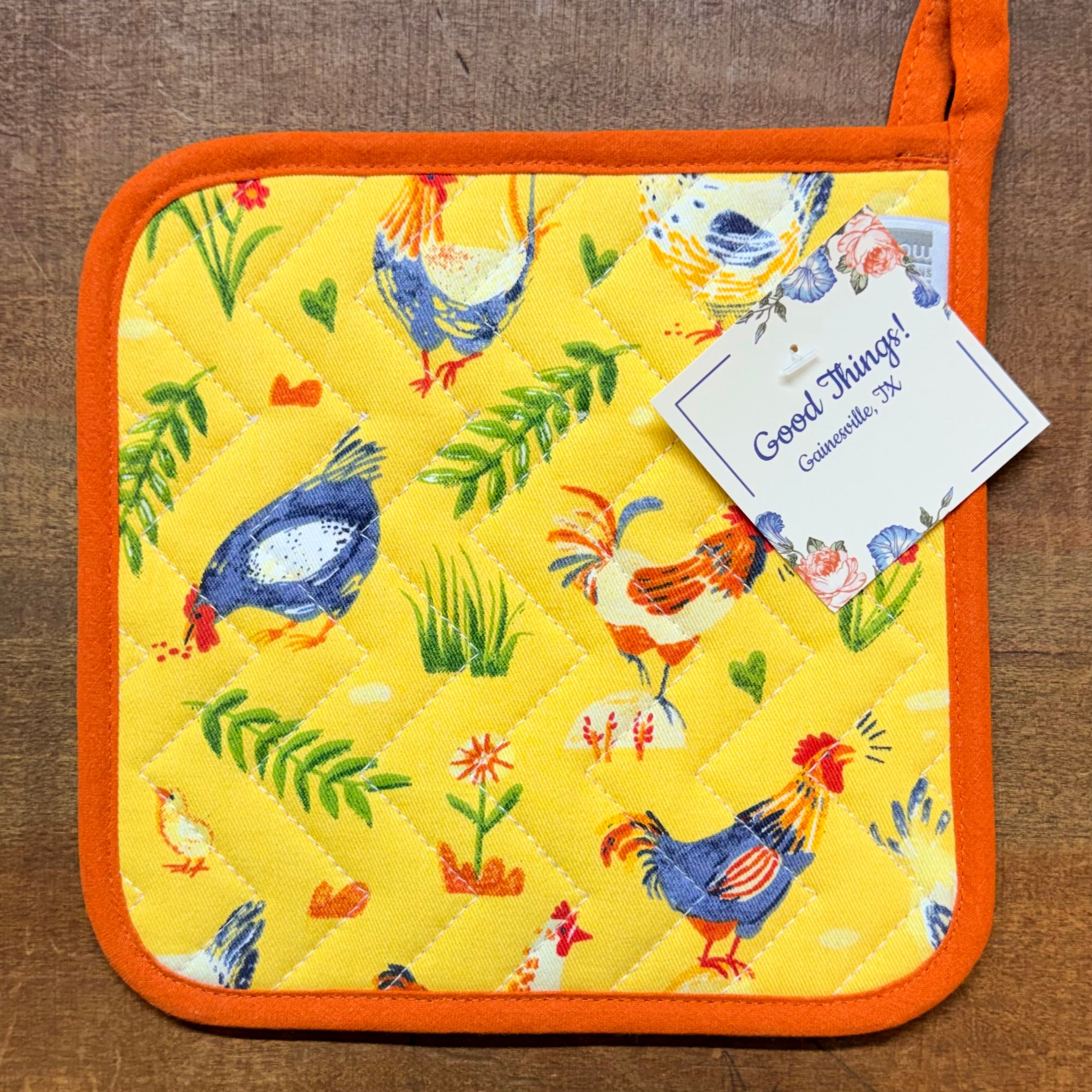 Yellow Chickens Potholder $10