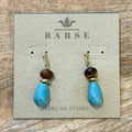 Smoky Tiger's Eye & Turquoise Earrings $28