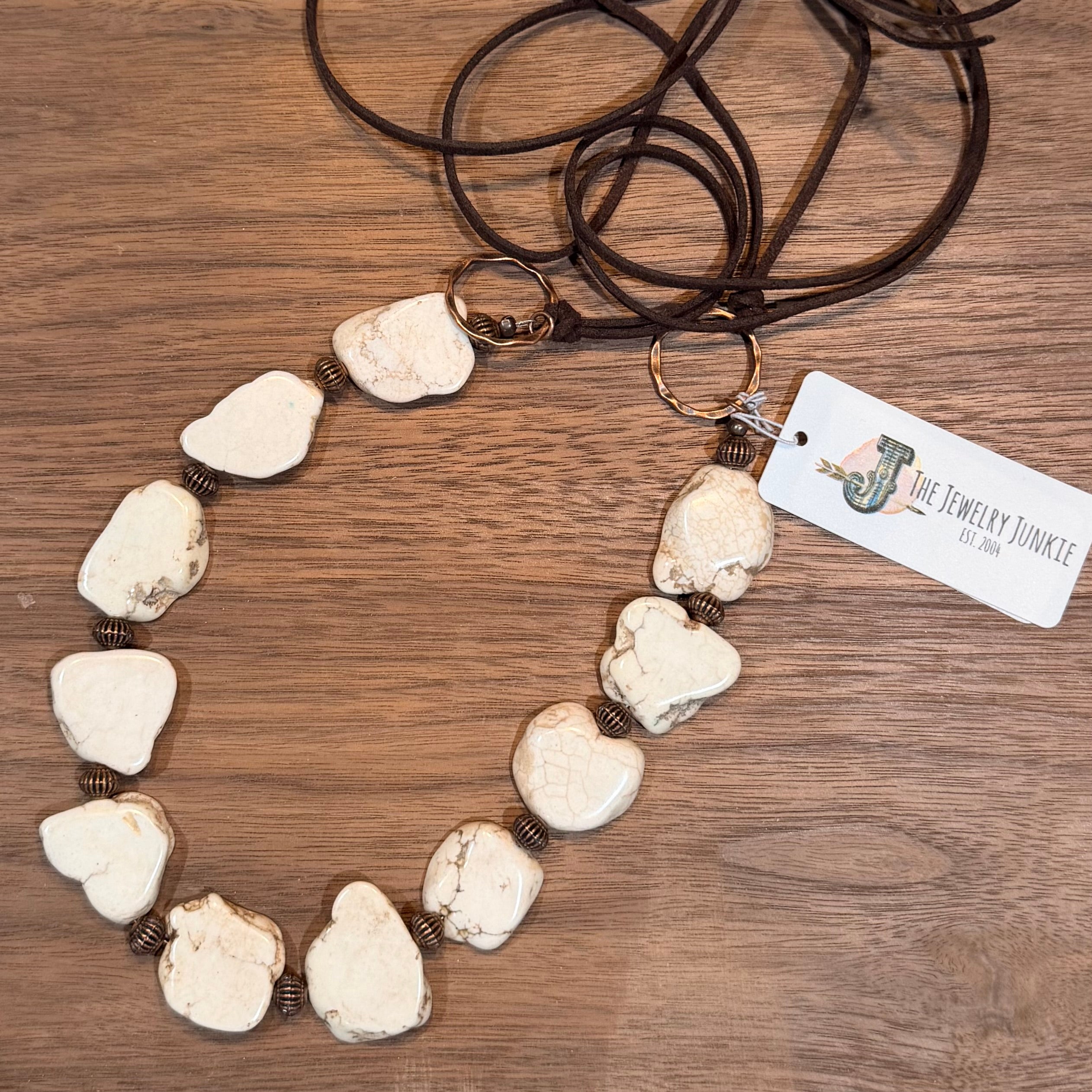 White Turquoise Slab Necklace $45