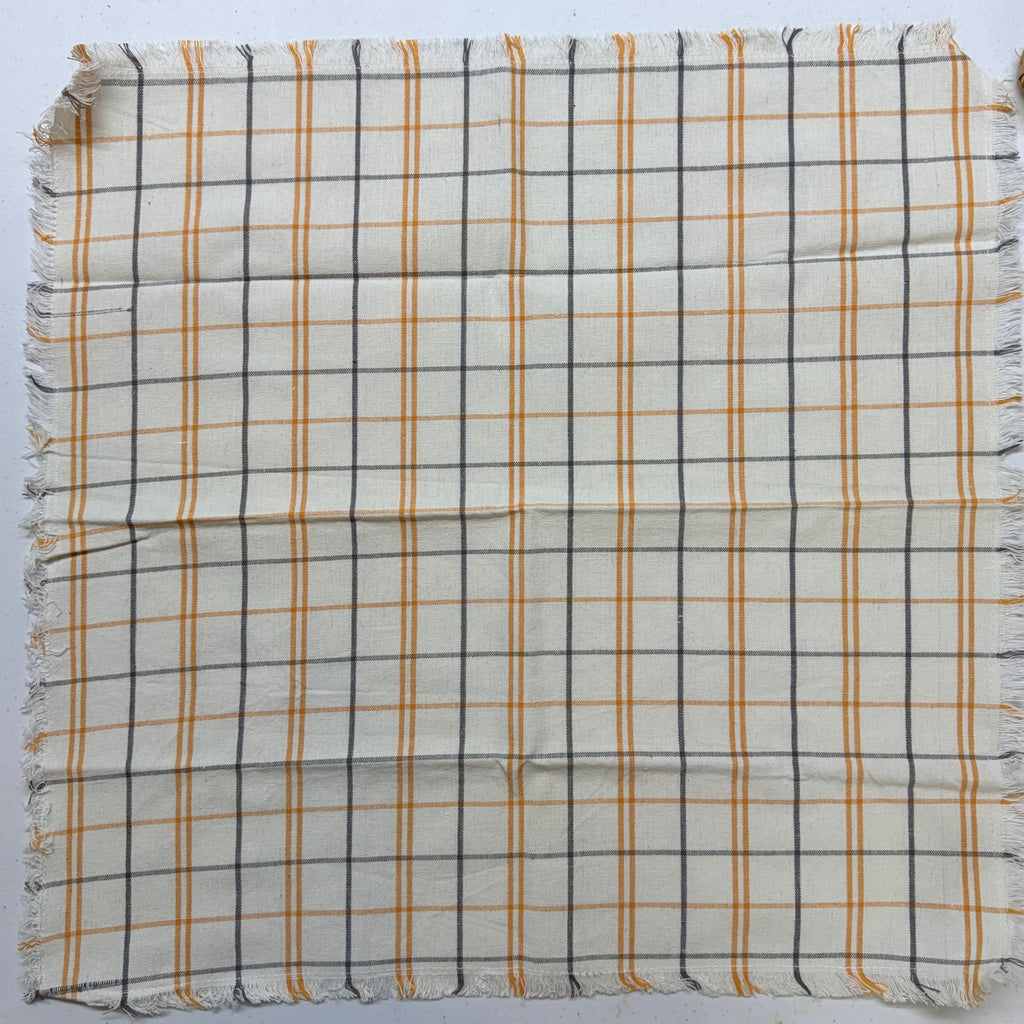 Orange & Gray Skinny Plaid Cloth Napkins $24