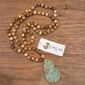 Beaded Jasper Necklace with Pendant $42