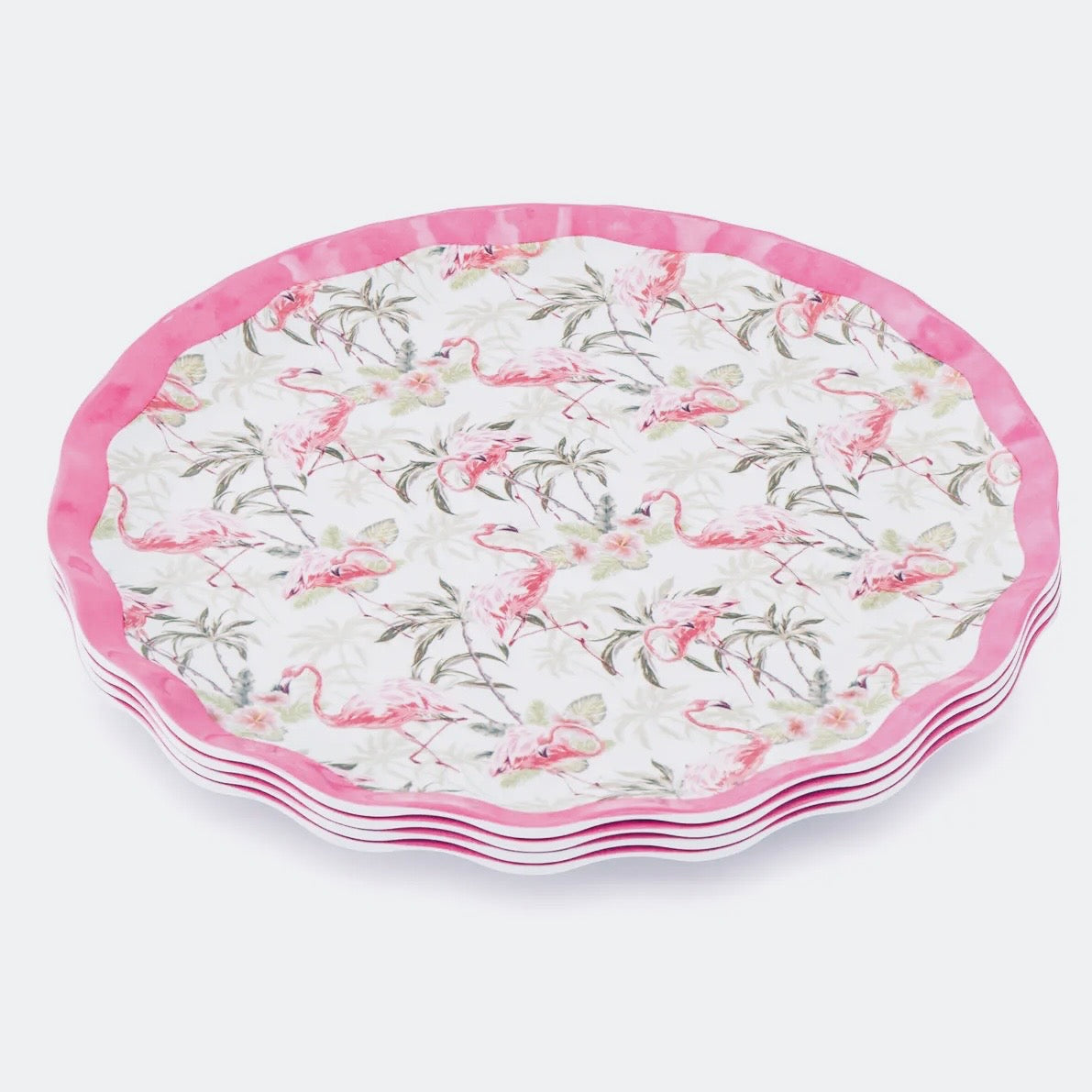 Flamingo Melamine Salad Plates $25