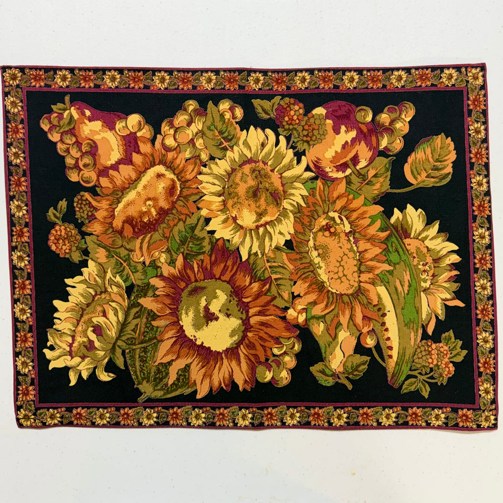 Sunflowers on Black Placemats $38