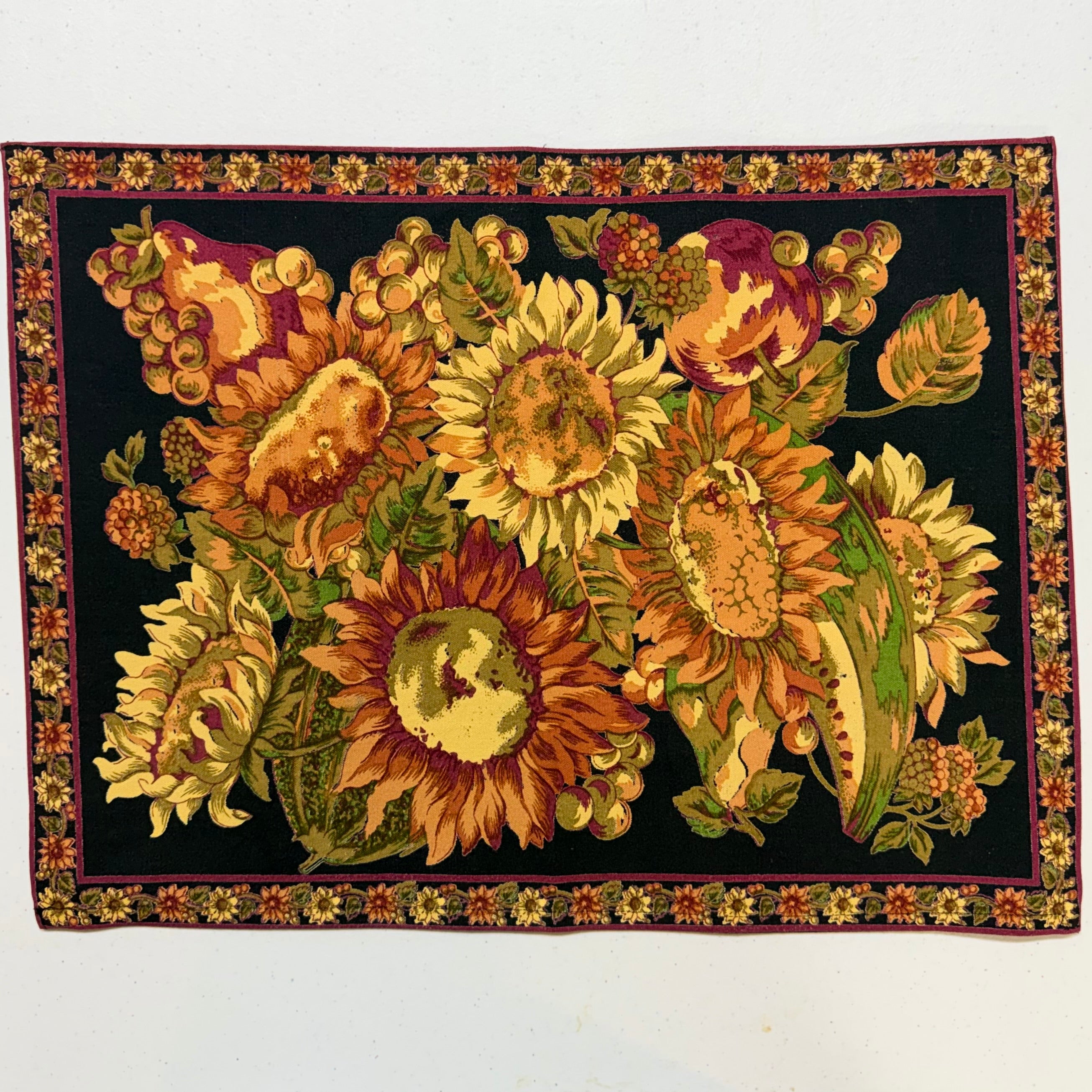 Sunflowers on Black Placemats $38