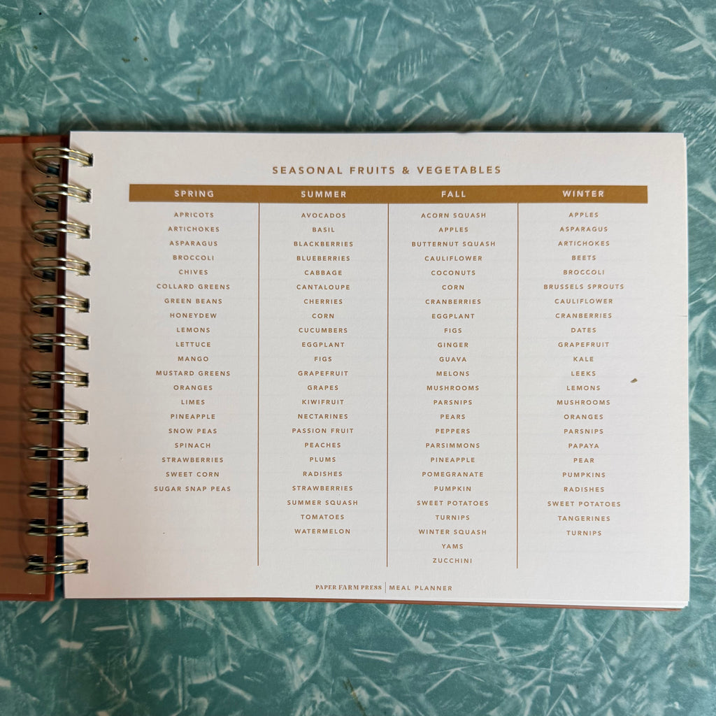 Spiral Meal Planner Notebook $20
