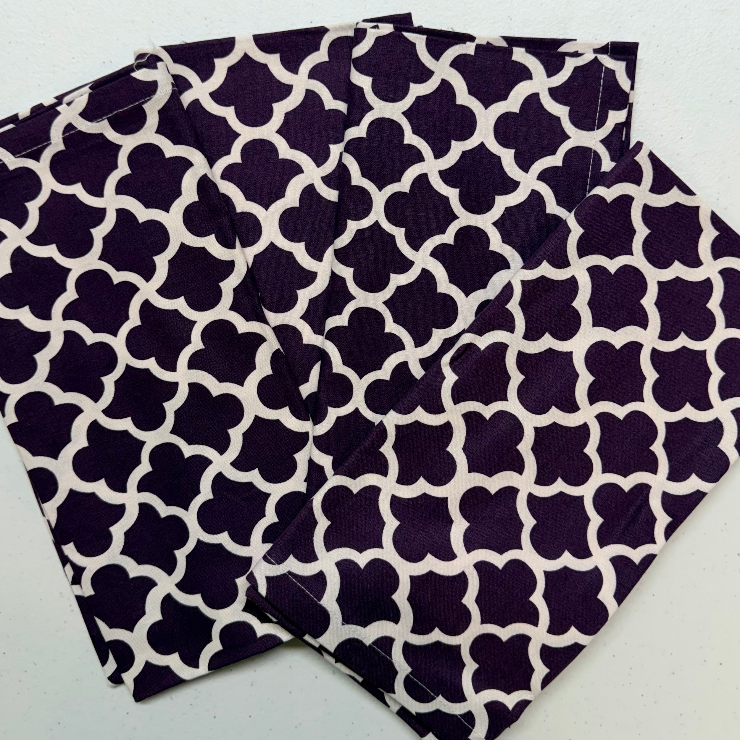 Deep Purple Lattice Cloth Napkins $30