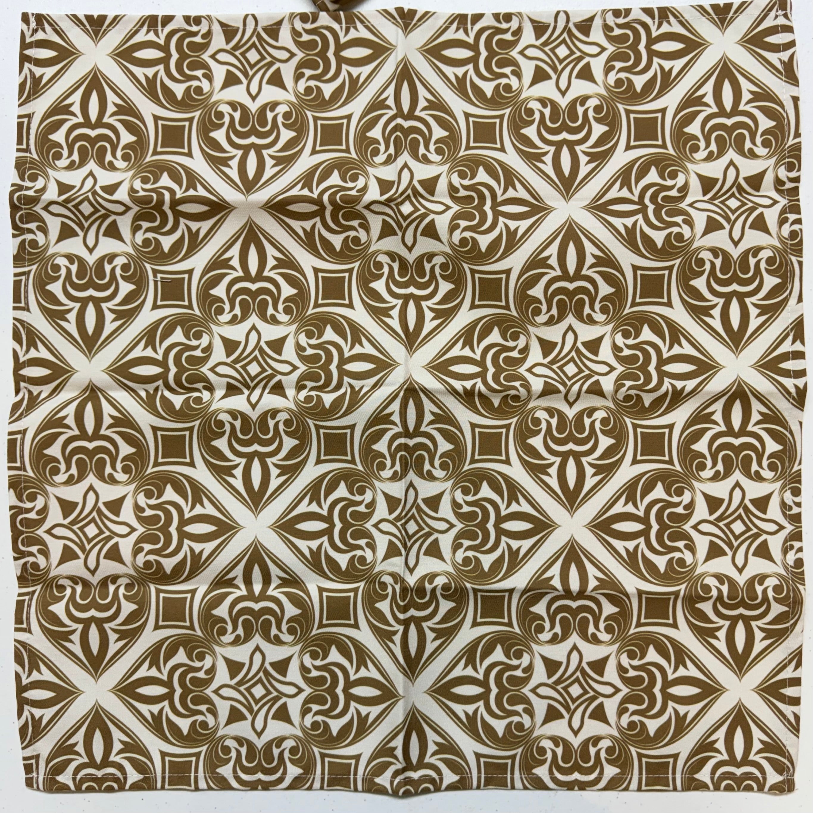 Taupe & White Geometric Cloth Napkins $28