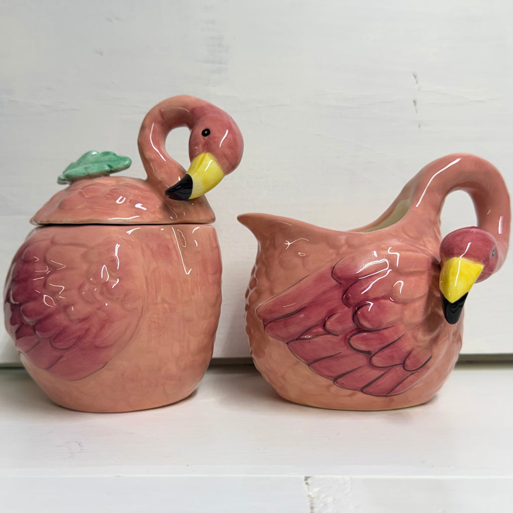 Flamingo Cream & Sugar Set $48