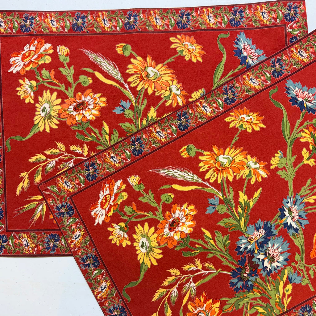 Red Wildflowers Placemats $34