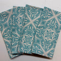 Turquoise & White Geometric Cloth Napkins $28