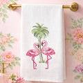 Embroidered Flamingo Towel $12