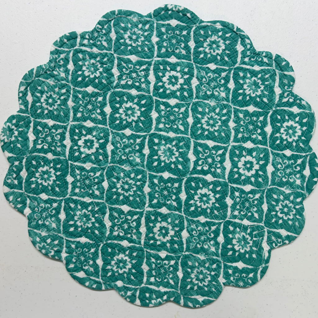 Madison Aqua Quilted Placemats $40