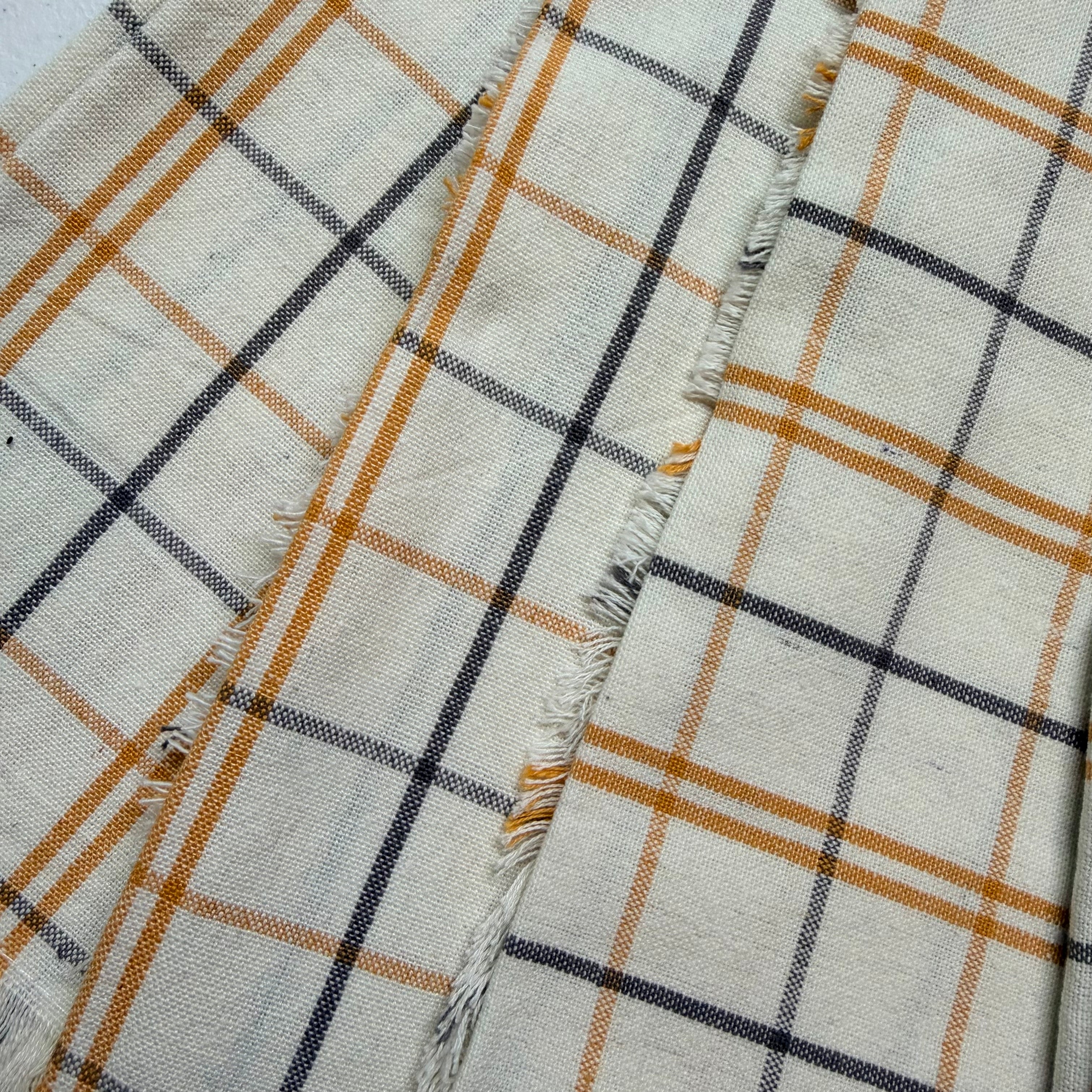 Orange & Gray Skinny Plaid Cloth Napkins $24