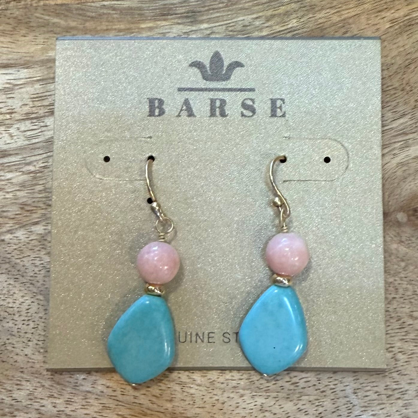 Rose Pink Opal Earrings $38