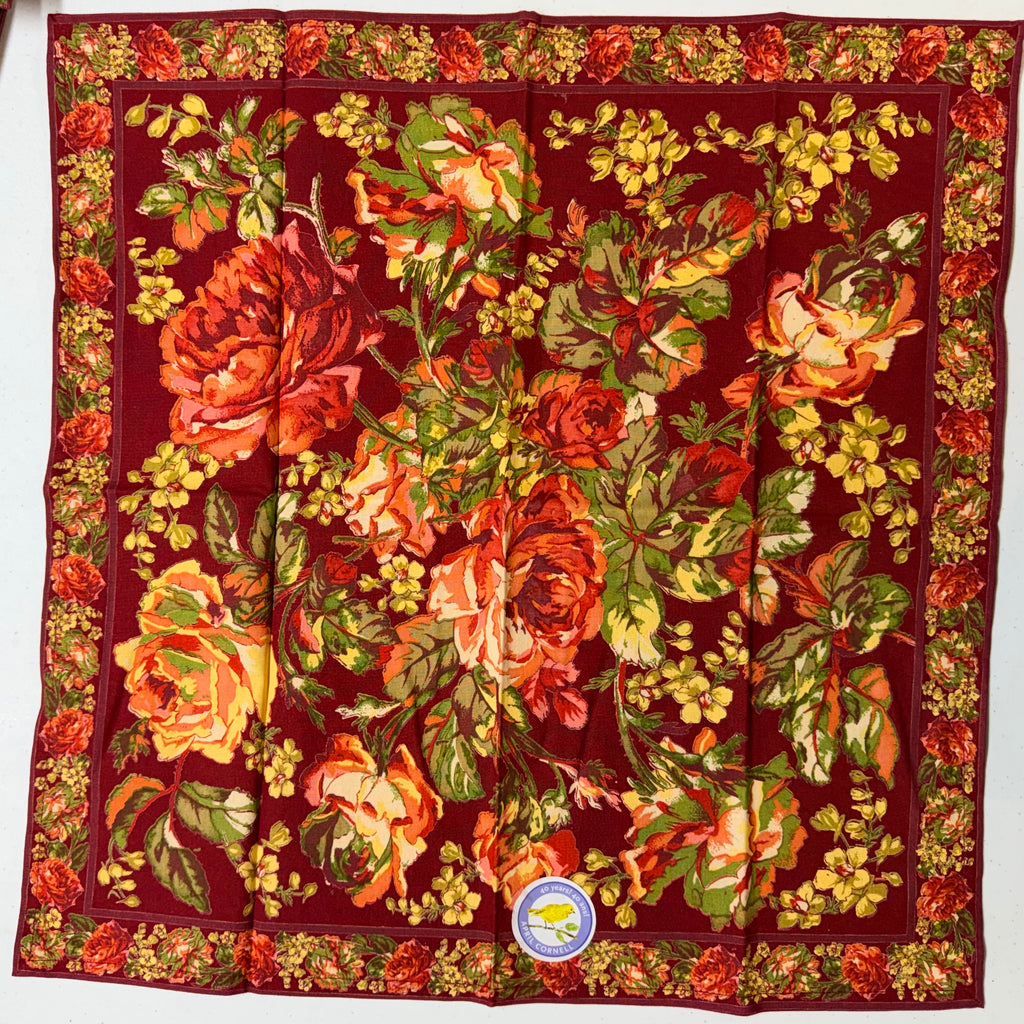 Red Victorian Rose Cloth Napkins $29