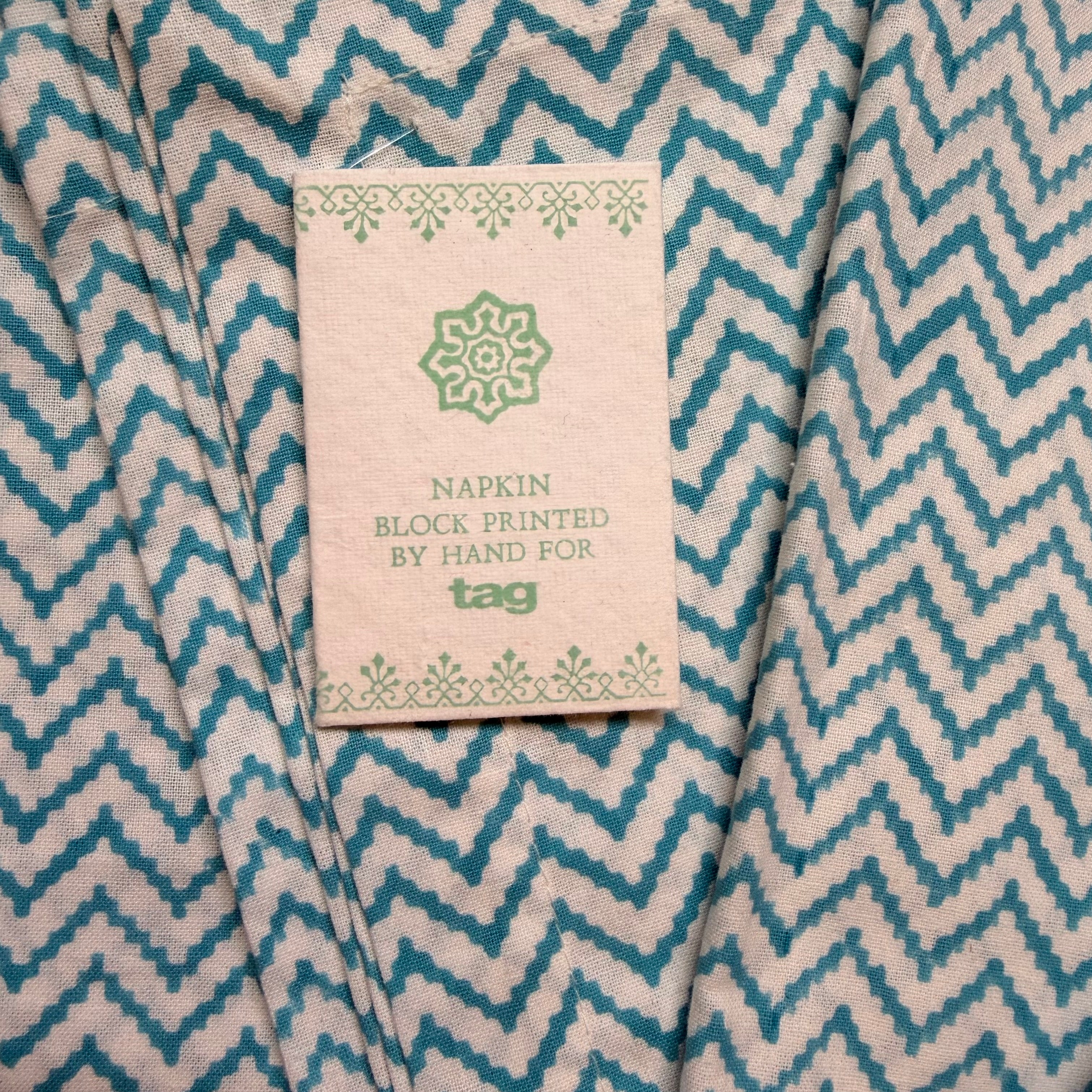 Turquoise Chevron Cloth Napkins $25