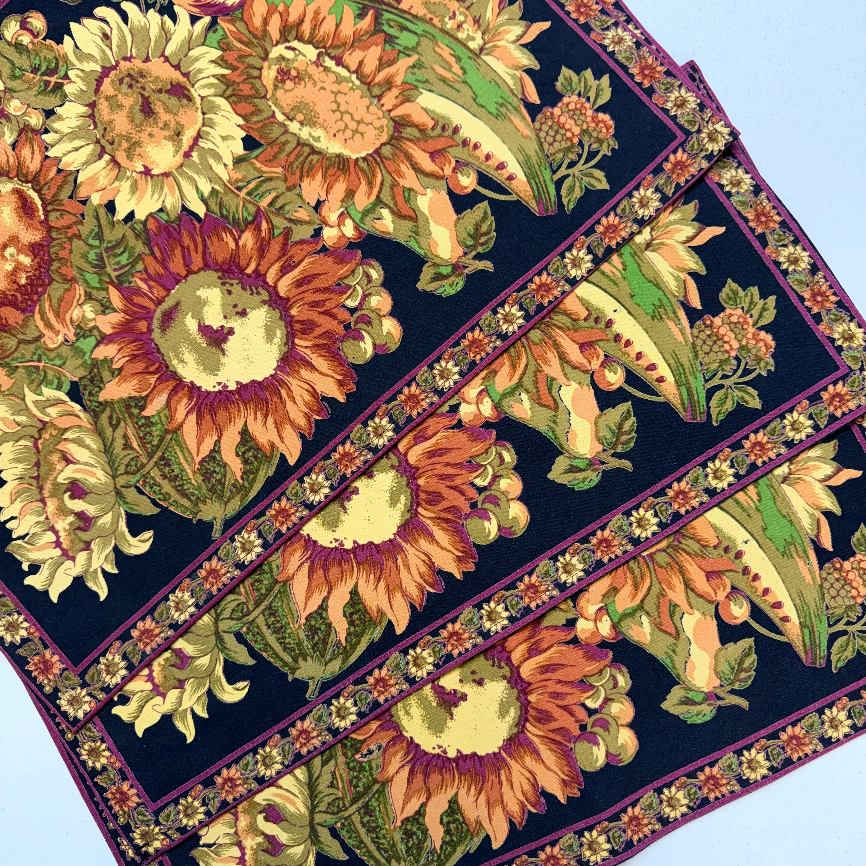 Sunflowers on Black Placemats $38