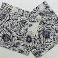 Onyx Black Floral Cloth Napkins $30