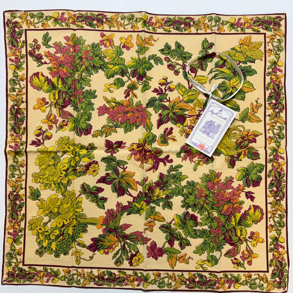 Cream Antique Floral Cloth Napkins $29