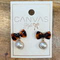 Alexa Pearl Drop Bow Earrings $24