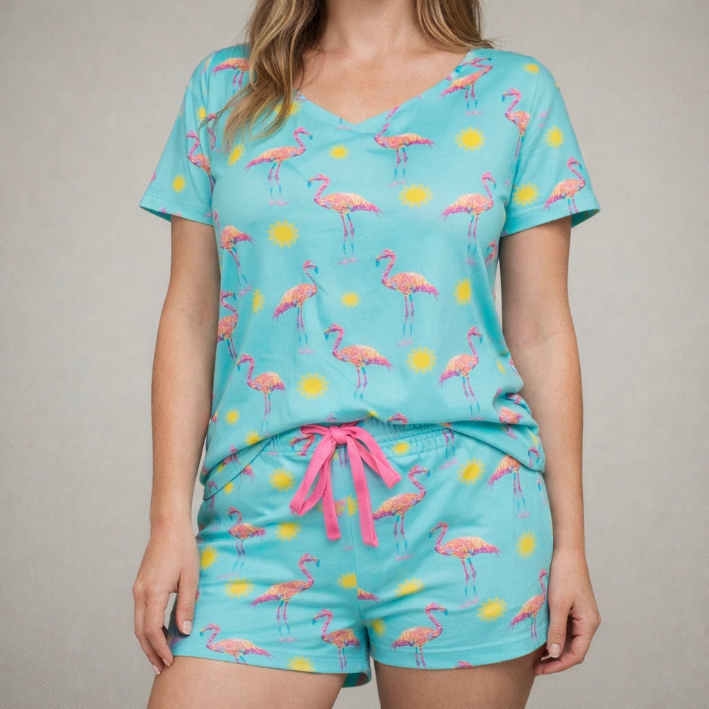 Flamingo Pajamas w/ Shorts S-2X $40