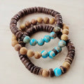 Wood & Imperial Jasper Bracelet Trio $29
