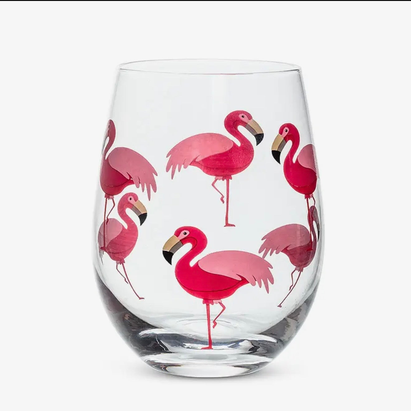 Flamingo Glass Wine Tumbler $20