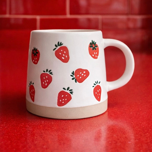 Strawberry Stoneware Mug $14