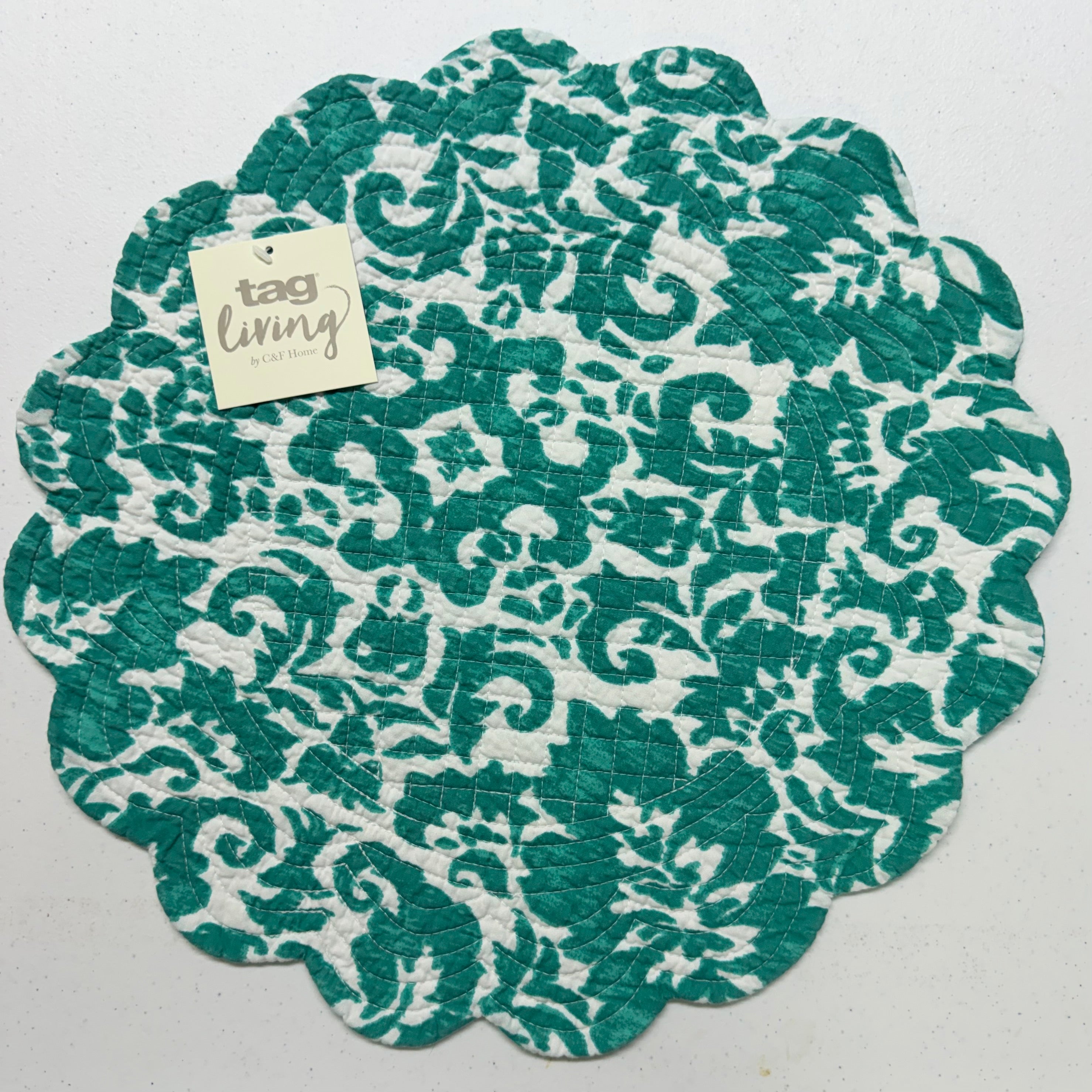 Madison Aqua Quilted Placemats $40