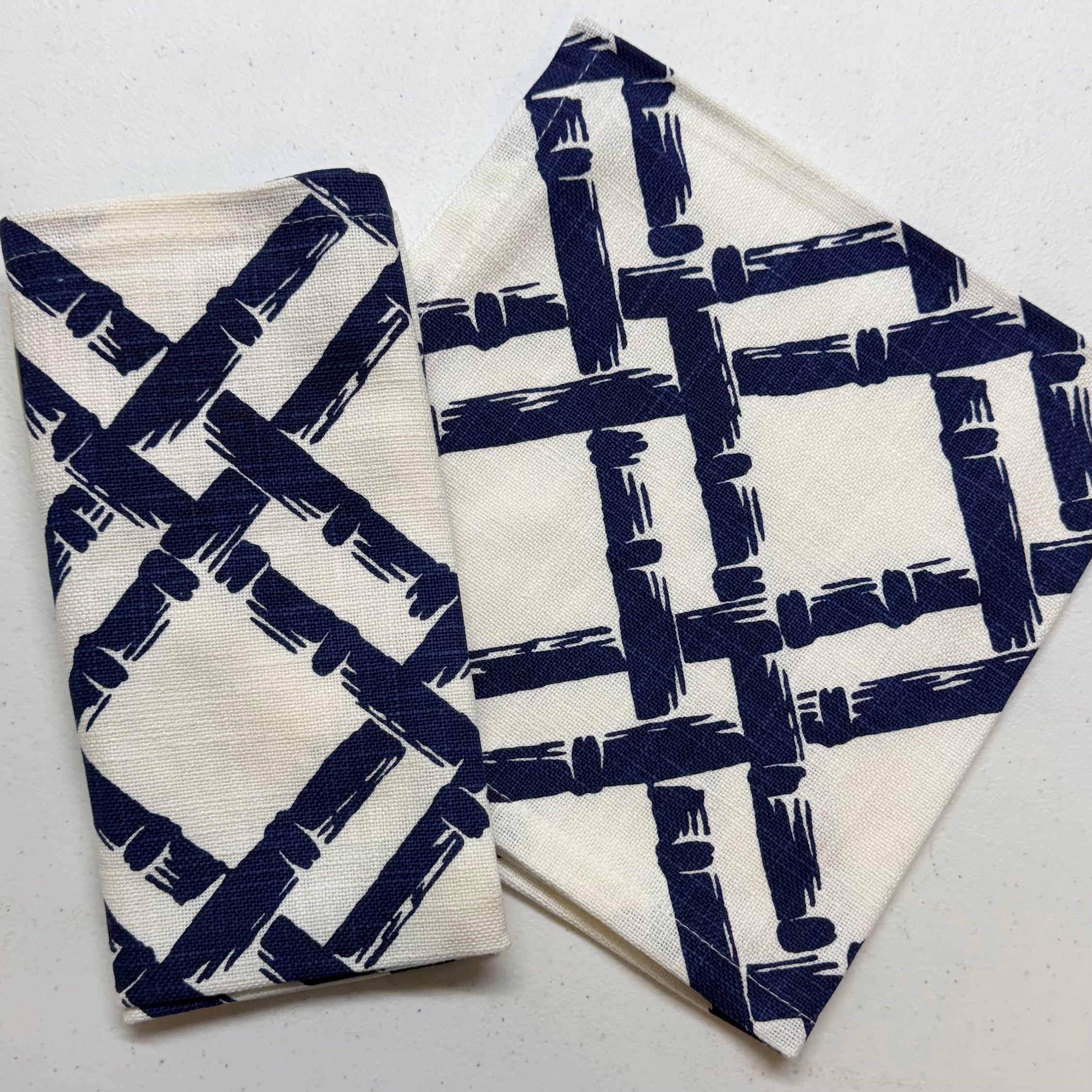 Blue Bamboo Trellis Cloth Napkins $28