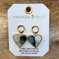 Two Toned Heart Earrings $15