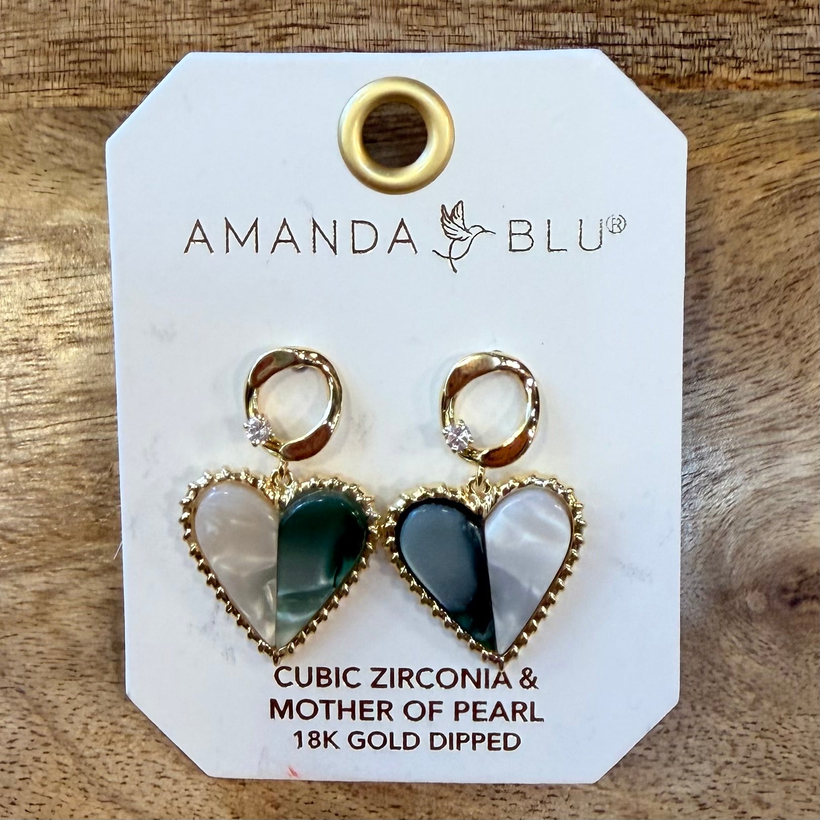 Two Toned Heart Earrings $15