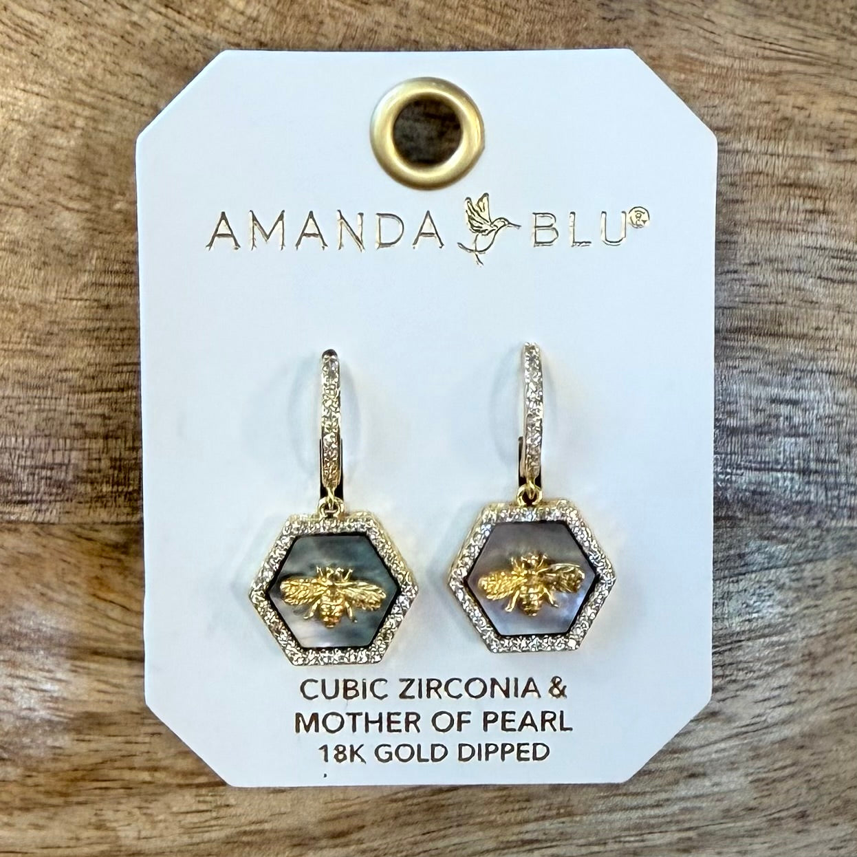Bee & Mother of Pearl Earrings $22