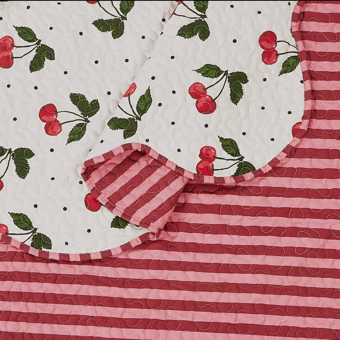 Cherry Full/Queen Quilt Set $100