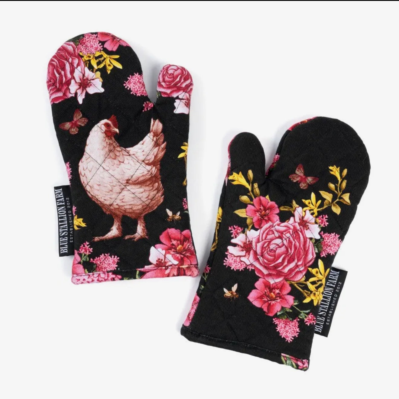 Rosey Chicken Oven Mitts $26