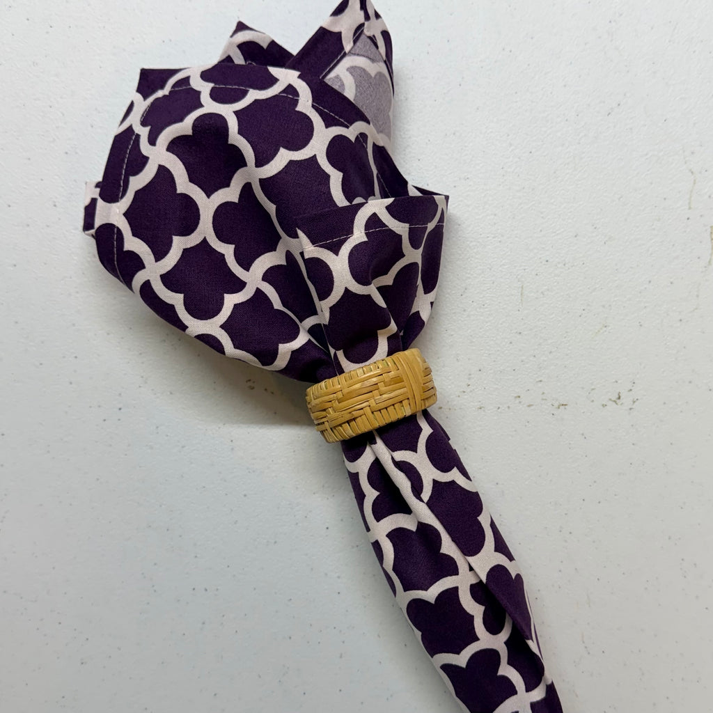 Deep Purple Lattice Cloth Napkins $30