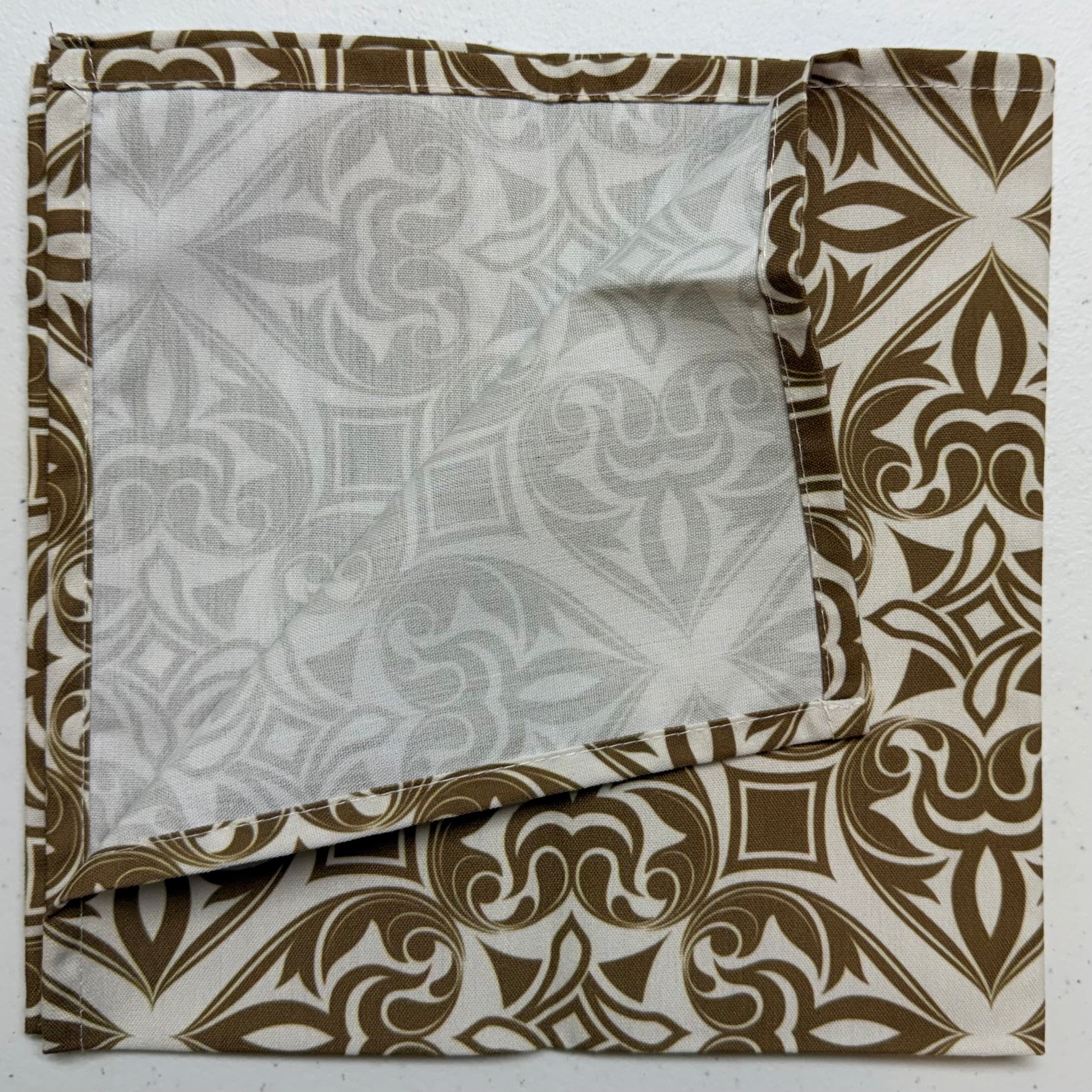 Taupe & White Geometric Cloth Napkins $28