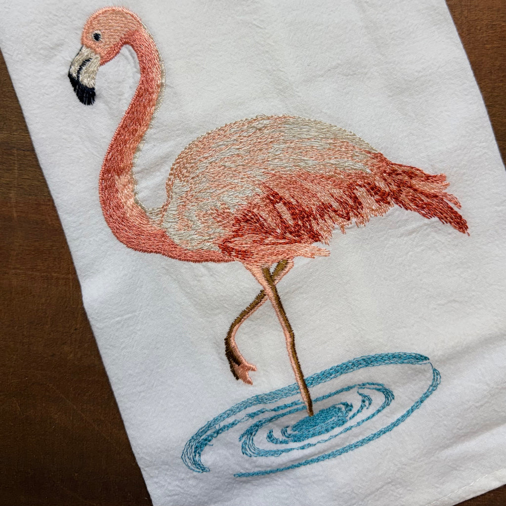 Flamingo in Water Towel $15