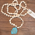 Long White Turquoise Necklace with Pendant $38