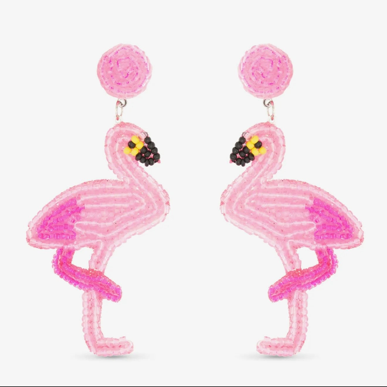 Flamingo Beaded Earrings $25